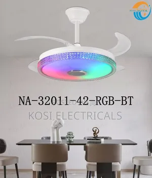 Ceiling Fan With Light and Speaker 7 Changing Color Led