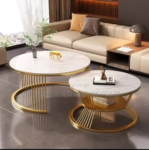 Real Marble Nesting Coffee Tables – 2-in-1 Nordic Center Table Set