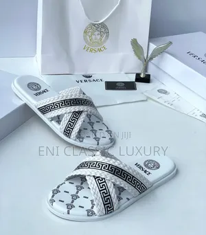 Best Quality Luxury Men's Slippers Versace Well Banded Package