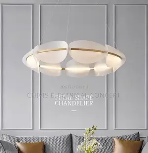 Nordic Leaf Chandelier Modern Acrylic Ring Light Living Dining