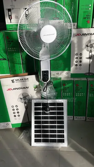 16" Jd Solar Rechargeable Fan
With Free Solar Panel Light Bulb 