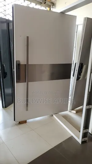 1.5 by 2.4 White Pivot Door With Smart Lock