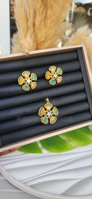 Seablue Stone Earring and Pendant