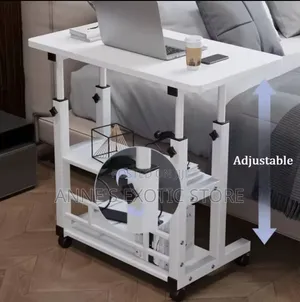 Adjustable Mobile Laptop Desk With Storage Shelves