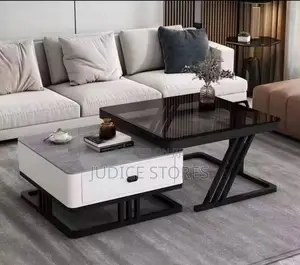 Luxury Marble and Glass Center Table With Drawer