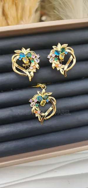 Flowery Earring and Pendant