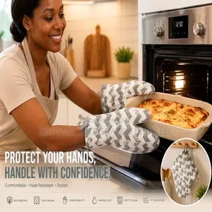 Oven Mitten Chevron (Cotton Polyester) 2 PCS