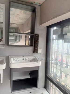 Portable Wall Hung Basin With Mirror and Shelf (43cm)