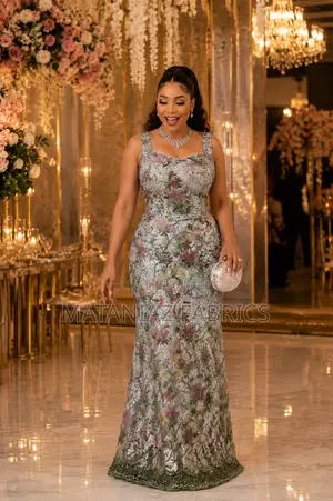Brocade Fabric With Sequin Design