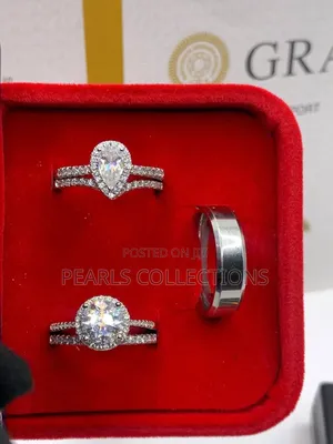 Real Diamond Engagement and Wedding Ring