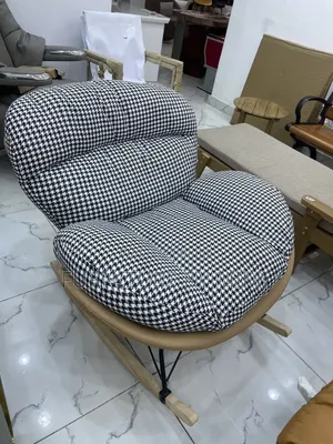 Luxury Nordic Houndstooth Rocking Chair – Brand New Imported