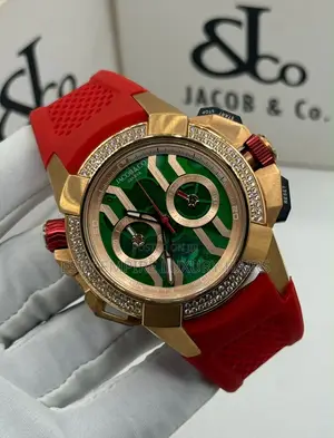 Jacob and Co Stone Head Quality Luxury Men Rubber Wristwatch
