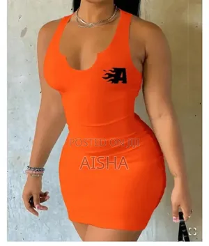 Mid Thigh Orange Sexy Gown