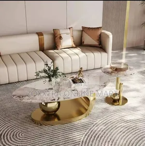 Luxury Modern Slate Top Centre Coffee Table Set