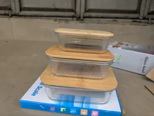 Set of 3 Glass Food Storage Containers With Bamboo Lids