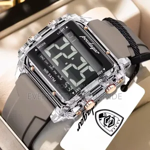 Poedager Wrist Watch Analog and Digital Gray With Black Face