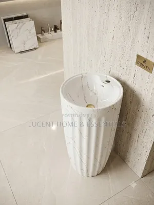 Revita Luxury Fluted Freestanding Basin – Premium Marble Design