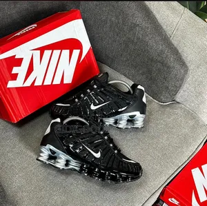 Men's Nike Shox Tl Black Metallic Silver Sneakers