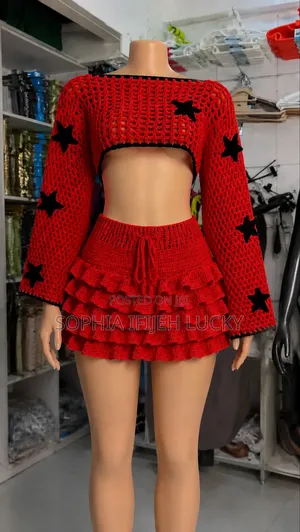 Handmade Crochet Shrug Ruffle Skirt Set by Crochet by Francy