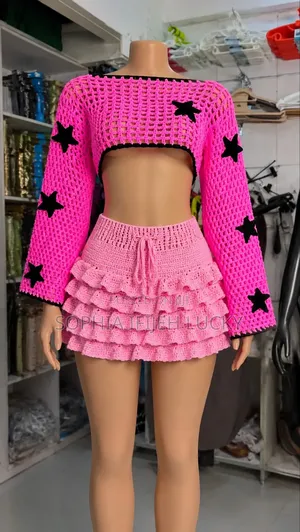 Handmade Crochet Shrug Ruffle Skirt Set by Crochet by Francy