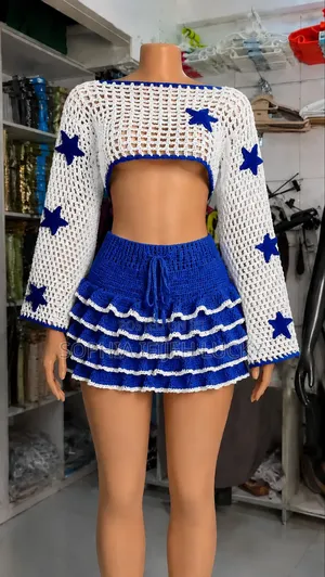 Handmade Crochet Shrug Ruffle Skirt Set by Crochet by Francy