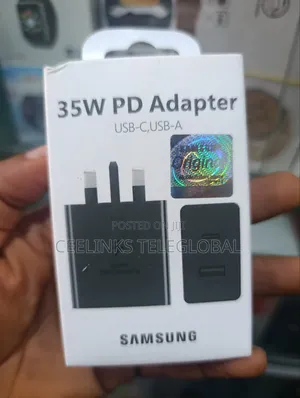 New Samsung 35w Pd Adapter Usb to C Usb to A