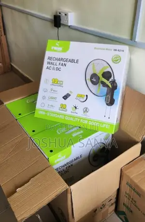 Rechargeable 16” Wall Fan Ac/Dc With Remote (12ah Battery)