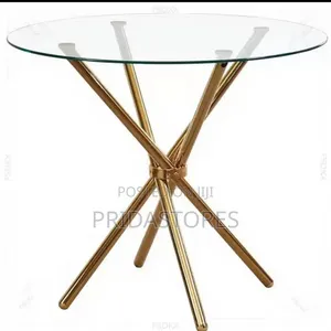 Modern Stainless Steel Tempered Glass Table With Glass Countertops