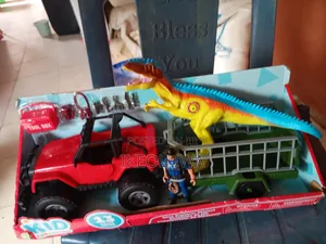 Kid Collection Dino Explorer Playset -13 Pieces Jeep and Dinosaur Set