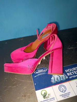 Hot Pink Satin Heels