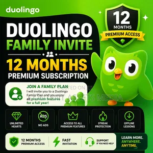 Duolingo Family Invite – 12 Months Premium Subscription
