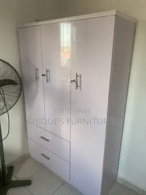 White Wardrobe With Shelf and Drawers