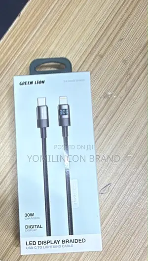 Green Lion Led Display Braided Usb-C to Lightning Cable