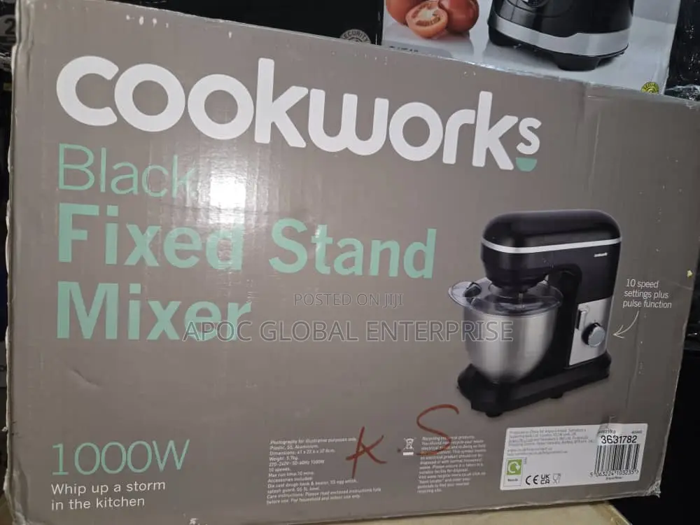 Cookworks Black Fixed Stand Mixer