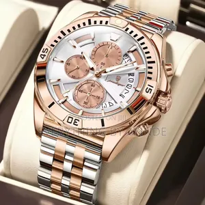 Poedager Wrist Watch Analog and Digital Gold and White
