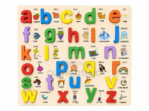Wooden Chunky Alphabet Puzzle – Lowercase Letters a-Z, Ages 2+