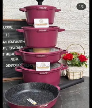 Ucc 4pcs Pot and a Pan Life Granite Cookware