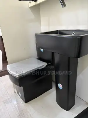 Morden Matte Black Close-Coupled Toilet Set