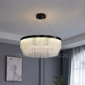 Modern Crystal Chandelier Lights Luxury Pendant Ceiling Light Round