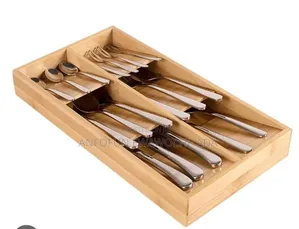 Bamboo 6-Slot Drawerstore Compact Utensil Organizer