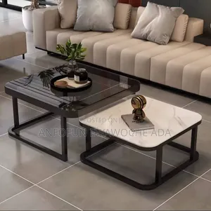 2-in-1 Square Combination Creative Scalable Metal Glass Center Table