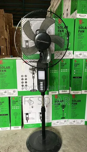 Jd-Indian 16-Inch Rechargeable Solar Standing Fan With Led Light