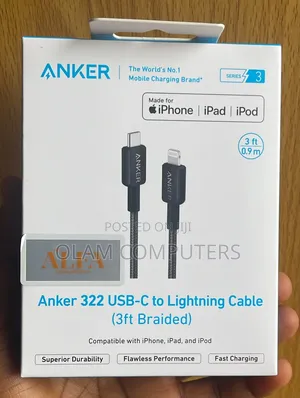 Anker 322 Usb-C to Lightning Cable (3ft Braided)