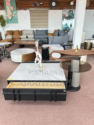 Luxury Marble Top Center Table With Side Table