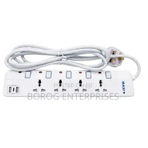 Maxi 4 Sockets Extension Cable With 2 Usb Ports- Ps-5k4u3glpu