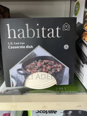 Habitat Brand Cast Iron Casserole Dish Has a 5.3l Capacity.