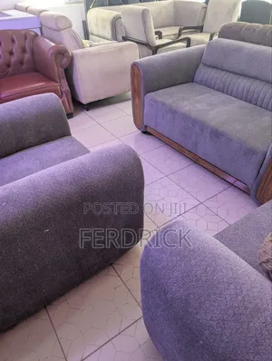 Set of 7 Seaters Fabric Living Room Furniture