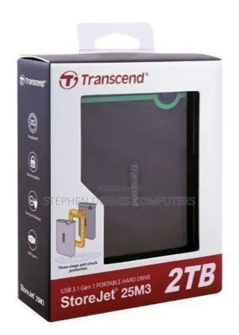 Transcend Store Jet 25m3 External Hard Drive 2tb