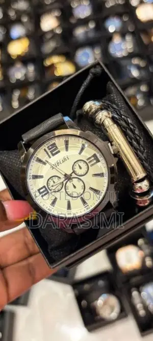 Premium Dibishi Men's Black Luxury Watch Bracelet Gift Set– Brand New