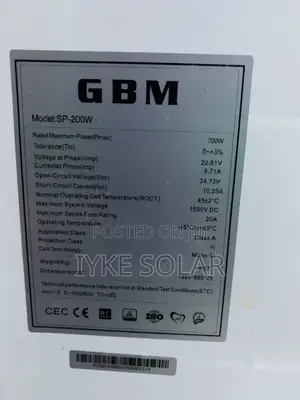 200watts GBM Solar Panel